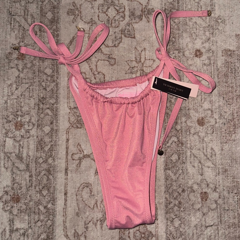 Victorias Secret Pink Shimmer Side Tie Bikini Bottom